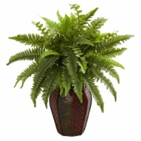 20-in Boston Fern Artificial Plant in Decorative Planter