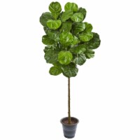 Nearly Natural 9137 5 in. Fiddle Leaf Artificial Tree with Decorative Planter