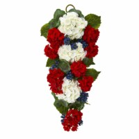 Nearly Natural 4325 26 in. Geranium & Blue Berry Artificial Teardrop