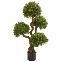 Nearly Natural 3.5' Four Ball Boxwood Artificial Topiary Tree, Multi-Color