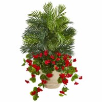 Nearly Natural 8410 3.5 in. Geranium & Areca Palm Artificial Plant