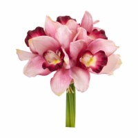 9-in Cymbidium Orchid Artificial Flower Bundle (Set of 6)