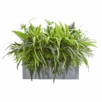 30-in Mixed Greens and Fern Artificial in Stone Planter