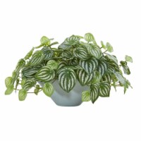 Nearly Natural 8558 19 in. Watermelon Peperomia Artificial Plant in Green Vase