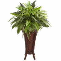 32-in Mixed Greens and Fern Artificial Plant in Stand