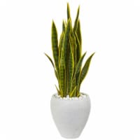 Nearly Natural 9430 33 in. Sansevieria Artificial Plant in White Planter