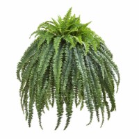 56-in Giant Boston Fern Artificial Plant in Cement Bowl