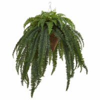 Nearly Natural 8620 50 in. Giant Boston Fern Artificial Plant in Hanging Cone