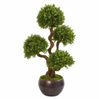 Nearly Natural 44  Four Ball Boxwood Artificial Topiary Tree in Planter