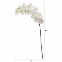 Nearly Natural 2326-S3-WH 44 in. Phalaenopsis Orchid Artificial Flower, White - Set of 3