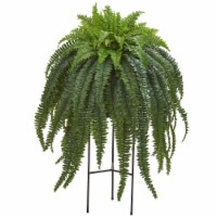 44-in Boston Fern Artificial Plant in Stand Black Planter