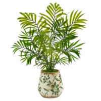 Nearly Natural P1499 18 in. Mini Areca Palm Artificial Plant in Floral Vase