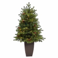 3.5-ft Yukon Fir Xmas Tree with 50 Clear Lights and Pine Cones