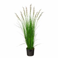 6-in Grass Artificial Plant in Black Tin Planter