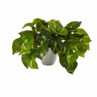 9-in Pothos Artificial Plant in White Planter (Real Touch)