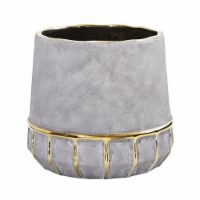 Nearly Natural 0773-S1 8.5 in. Regal Stone Decorative Planter with Gold Accents