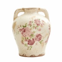 Nearly Natural 8 Tuscan Ceramic Floral Print Vase