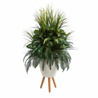 4.5-ft Mixed Greens Plant in White Planter with Legs