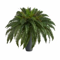 2.5-ft Boston Fern Artificial Plant in Gray Planter