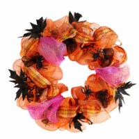 26-in Halloween Spider Mesh Wreath