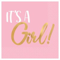Amscan 644254 Its A Girl Beverage Napkins - Pack of 16