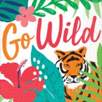 Amscan 634849 Tropical Jungle Go Wild Beverage Napkins - Pack of 36