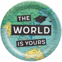 Amscan 634734 10.5 in. The World Awaits Lunch Plate - Pack of 18