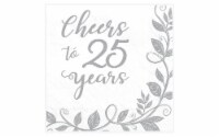 Amscan Beverage Napkin 25th Anniversary