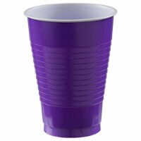 AMSCAN 262162 12 oz Plastic Cups, Purple - Pack of 20