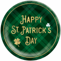 Amscan St. Patrick's Day 9-Inch Plates - Green/Gold Perspective: Main
