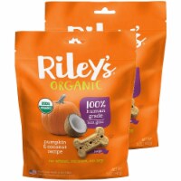 Rileys Organics 192959808841 Pumpkin & Coconut Large Bone Dog Treats, 5 oz - Pack of 2