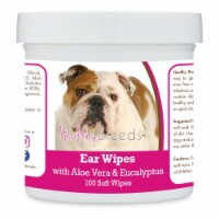 Healthy Breeds 192959823271 Bulldog Ear Cleaning Wipes with Aloe & Eucalyptus for Dogs - 100