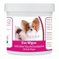 Healthy Breeds 192959824308 Papillon Ear Cleaning Wipes with Aloe & Eucalyptus for Dogs - 100