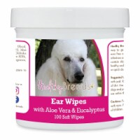 Healthy Breeds 192959824407 Poodle Ear Cleaning Wipes with Aloe & Eucalyptus for Dogs - 100 C