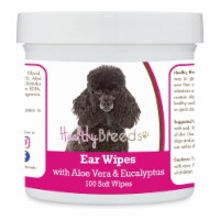 Healthy Breeds 192959824414 Poodle Ear Cleaning Wipes with Aloe & Eucalyptus for Dogs - 100 C