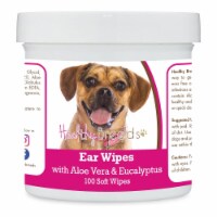 Healthy Breeds 192959824469 Puggle Ear Cleaning Wipes with Aloe & Eucalyptus for Dogs - 100 C