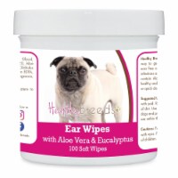 Healthy Breeds 192959824483 Pug Ear Cleaning Wipes with Aloe & Eucalyptus for Dogs - 100 Coun