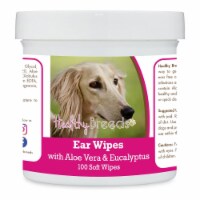 Healthy Breeds 192959824582 Saluki Ear Cleaning Wipes with Aloe & Eucalyptus for Dogs - 100 C