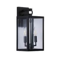 14 in. 2-light Black Outdoor Wall Lantern