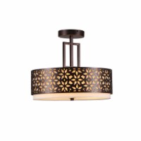 3-Light 14.5in. Oil Rubbed Bronze Drum Semi Flushmount Lights
