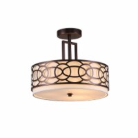3-Light 14.5in. Drum Semi Flushmount ,Oil Rubbed Bronze Finish