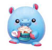 Zuru Snackles Series 1 Plush Hippo & Cinnabon® Perspective: Main