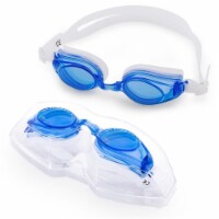 Brybelly SSWI-112 Swimming Goggles with Case, Blue - Adult