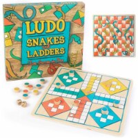 Brybelly GGAM-1901 Ludo & Snakes & Ladders 2-in-1 Wooden Board Game