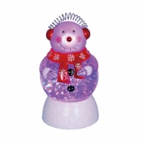Northlight 7.5  LED Lighted Color-Changing Snowman with Ear Muffs Snow Globe Christmas Figure