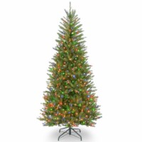 National Tree Company 6.5’ Pre-lit Dunhill Fir Slim Artificial Christmas Tree, Multicolor