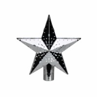 Mr. Christmas 11.5 Lighted Silver Kaleidoscope Star Christmas Tree Topper - Cool White