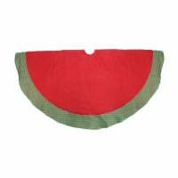 St. Nick's Choice 46.5  Red and Green Glittered Chevron Border Christmas Tree Skirt
