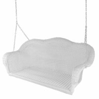 Northlight 33377895 50 in. White & Silver Resin Wicker Swing with Chain