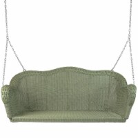 Northlight 33377898 50 in. Moss Green & Silver Resin Wicker Swing with Chain